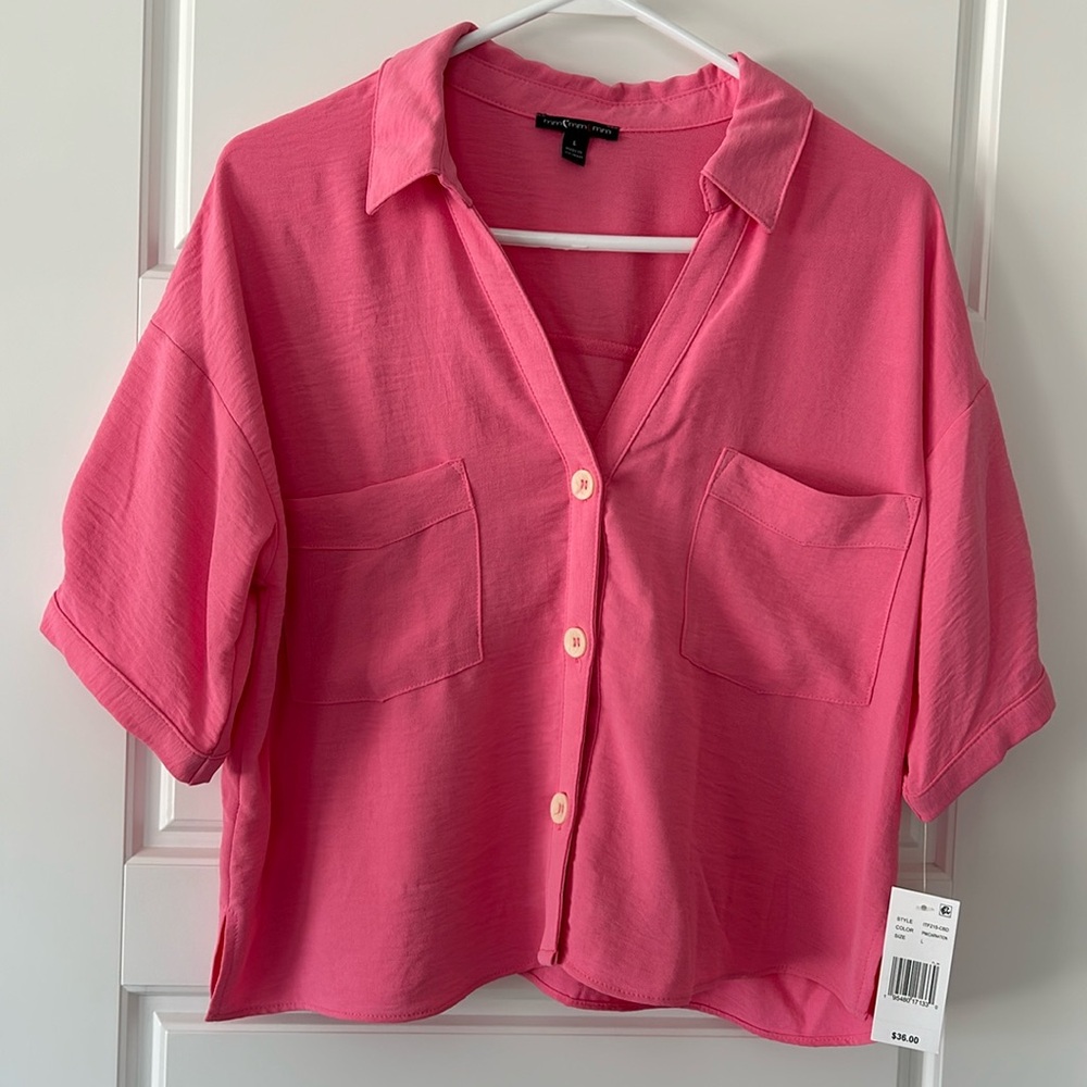 NWT Barbie Pink cropped top.